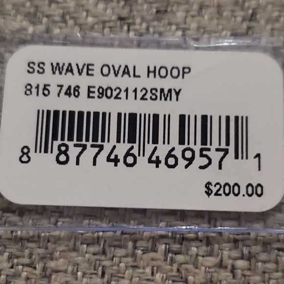 Sterling Silver Twisted Oval Hoop Earring - Picture 7 of 7